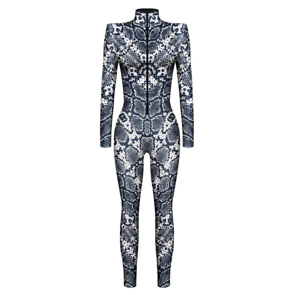 Slim Shoulder Pads Long Sleeve Cosplay Costume Jumpsuit - Bkal005 Color-Xl