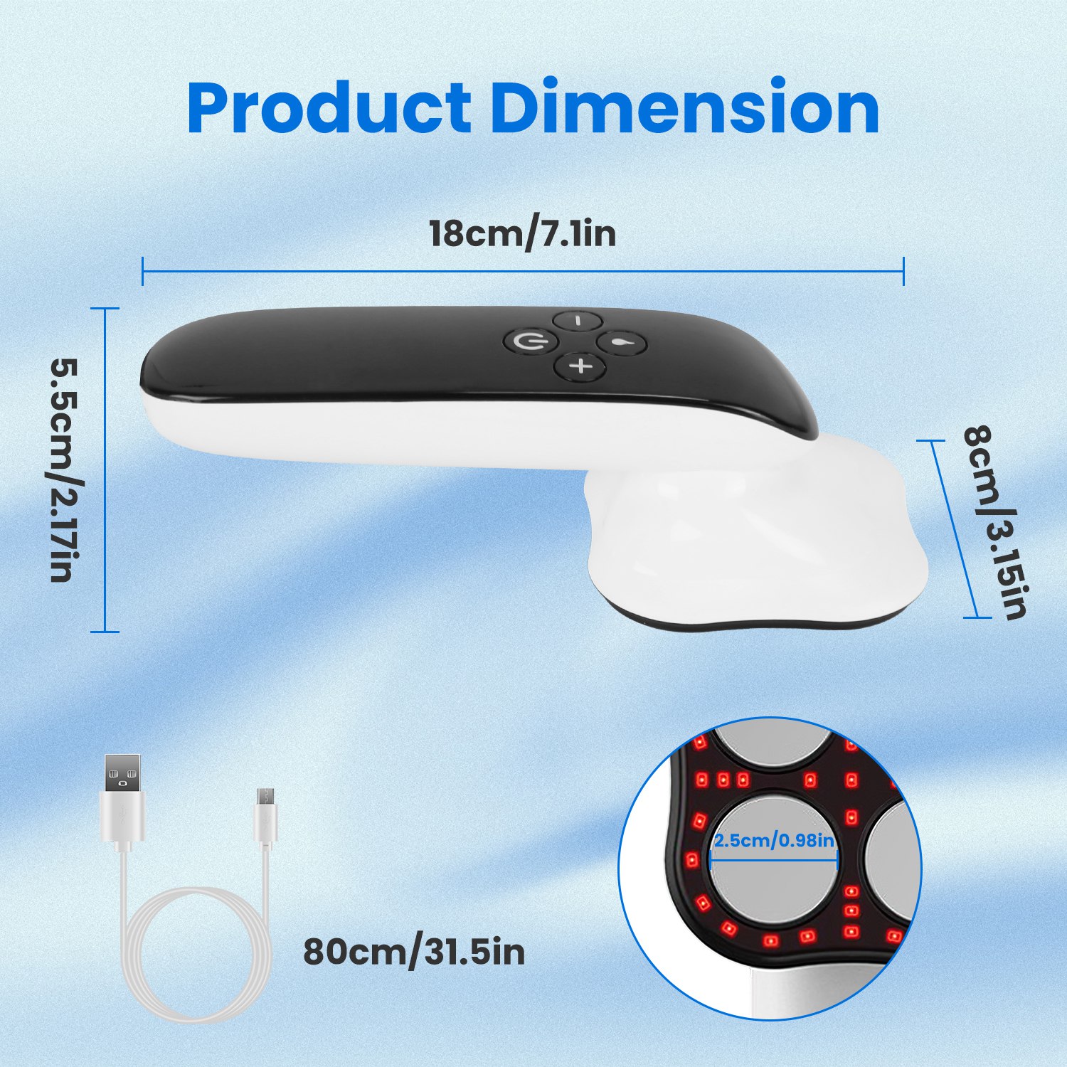 1Pc Body Shaping Machine Cordless Cellulite Massager Skin Tightening Device With 3 Modes 10 Levels Heating Function 15Mins Auto Off For Belly Waist Butt Arms Legs Hip Neck