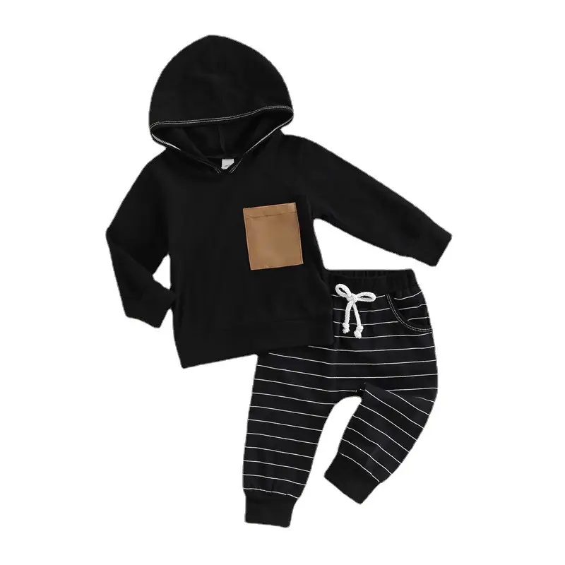 Casual Sports Style Children's Clothing Autumn And Winter New Solid Color Hooded Sweater