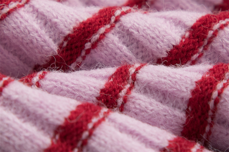 Striped V-Neck Front Shoulder Sweater