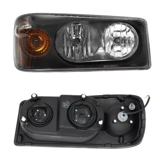 Pair Fit For Mack Granite GU713 Headlights Assembly Chrome