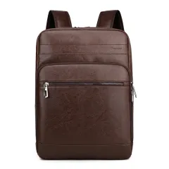 Men's Casual Business Backpack - Brown - View 1