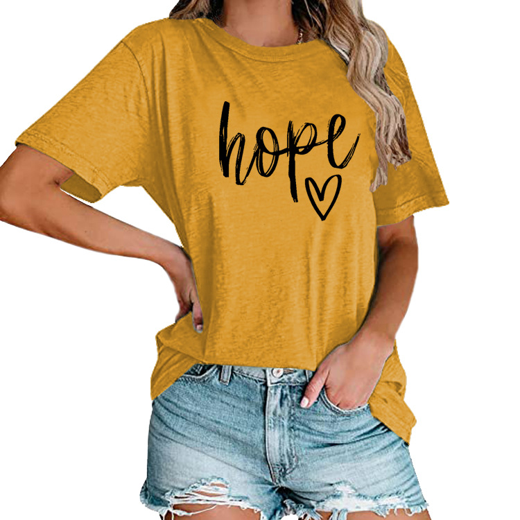 Women's HOPE Love Print Loose T-shirt
