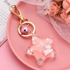 New Trendy Acrylic Five-pointed Star Keychain Boutique - Pink - View 1