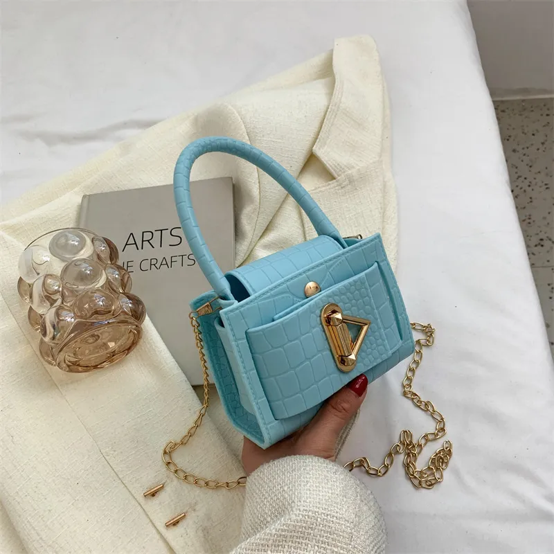 Mini Jelly Tote Shoulder Crossbody Bag - Blue