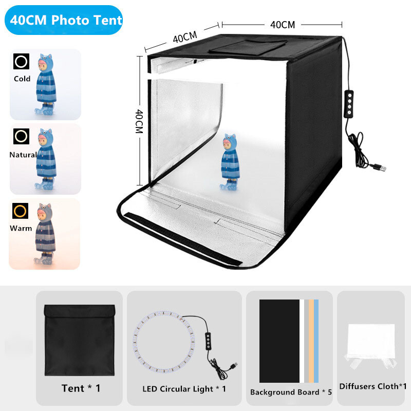40x 40cm 144LED Portable LED Light Tent Box Bar Cube Room Studio Photography 16 — image 8