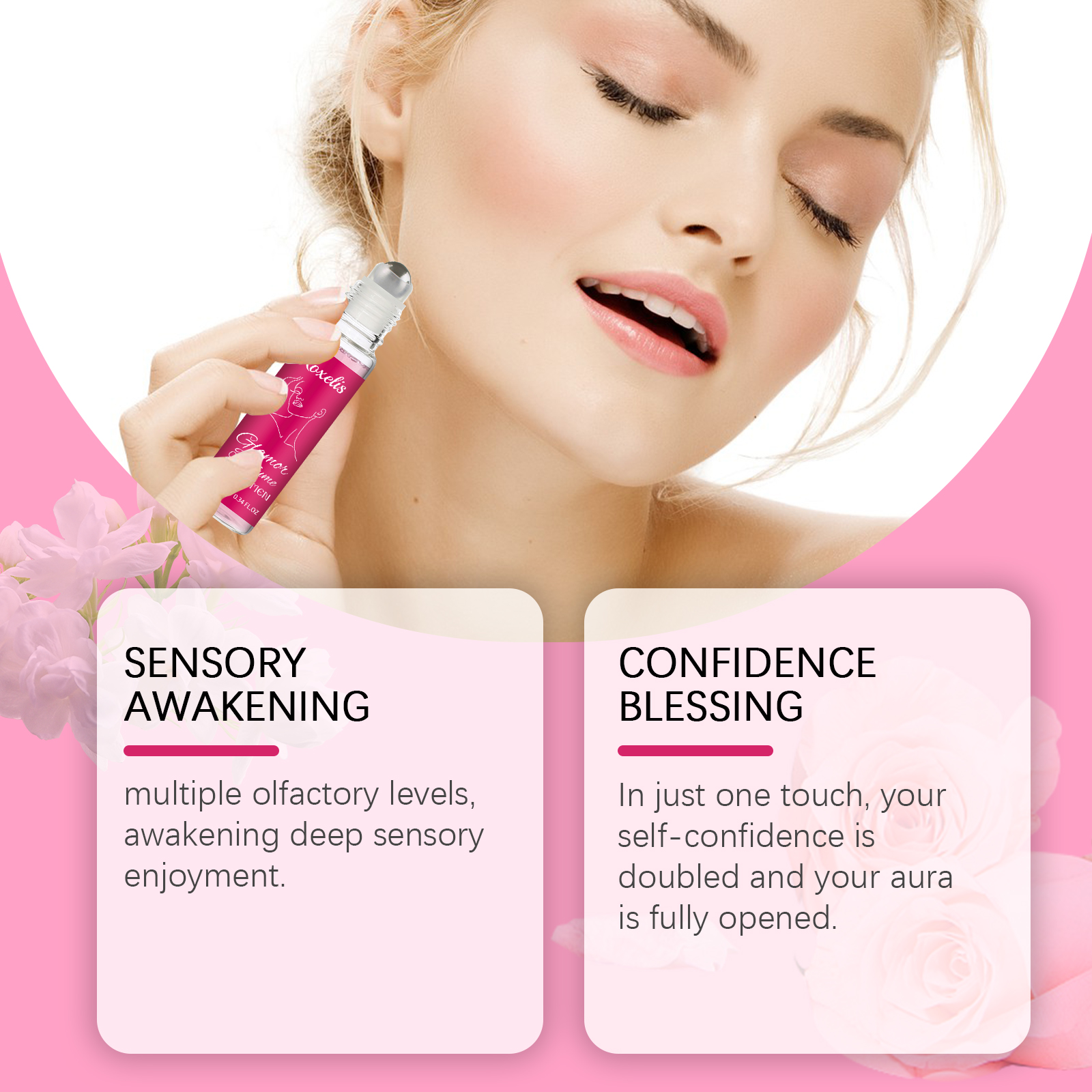Women Pheromone Roll-On Perfume, Long Lasting Rose Scent Portable Mini Glamor Perfume, Natural Elegant Fragrance For Dating & Daily Use, 10ml — foto 6