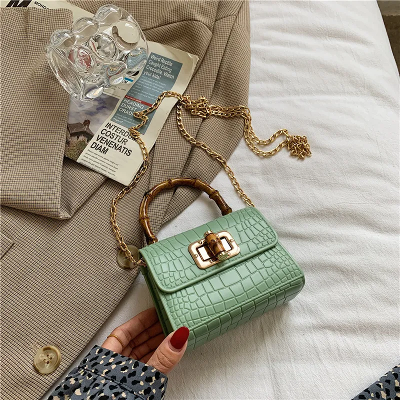 New Trendy Fashion Chain Messenger Bag - Green