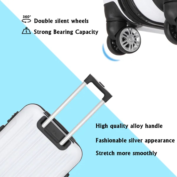 3-in-1 Multifunctional Large Capacity Traveling Storage Suitcase White - Image 6