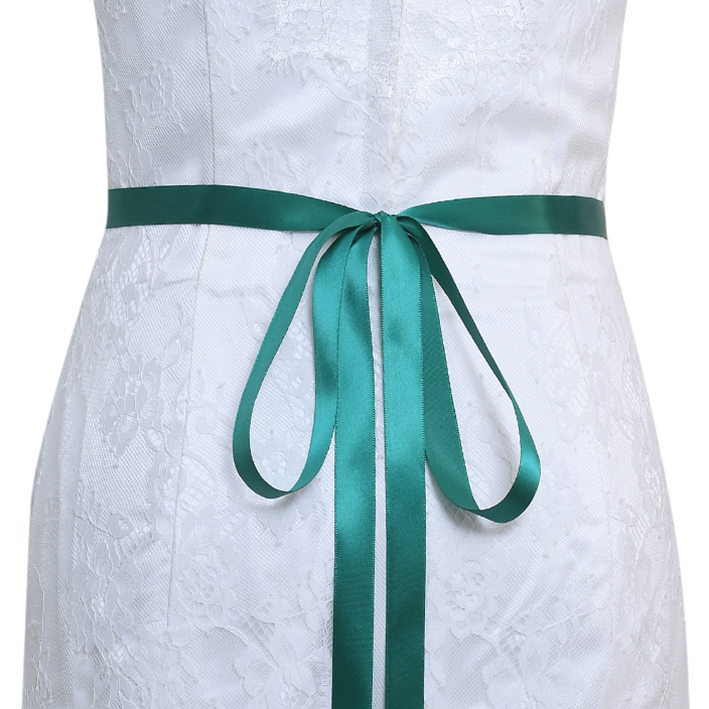 With Dark green ribbon