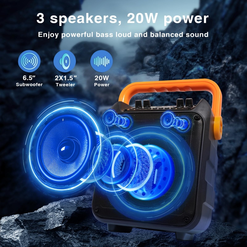 Karaoke Machine With 2 Wireless Microphones And RGB Color Lights,Karaoke... 14