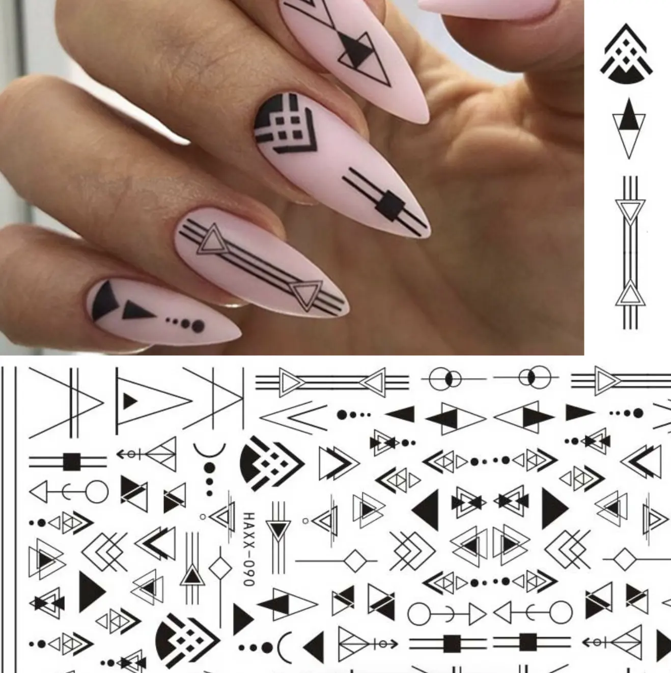 Black Butterfly Nails Stickers Decals White Flower