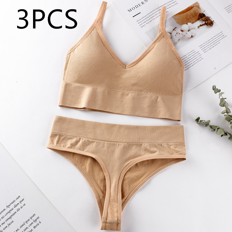 Women's Thin French Style No Steel Ring Panties And Bra Set - Picture 19 of 23