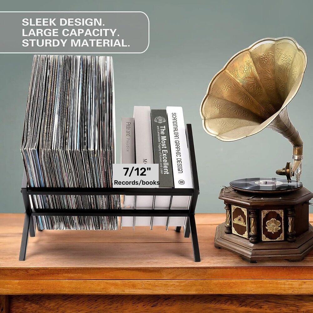 Vinyl LP Music Record Storage Rack Box Cube Cabinet Case