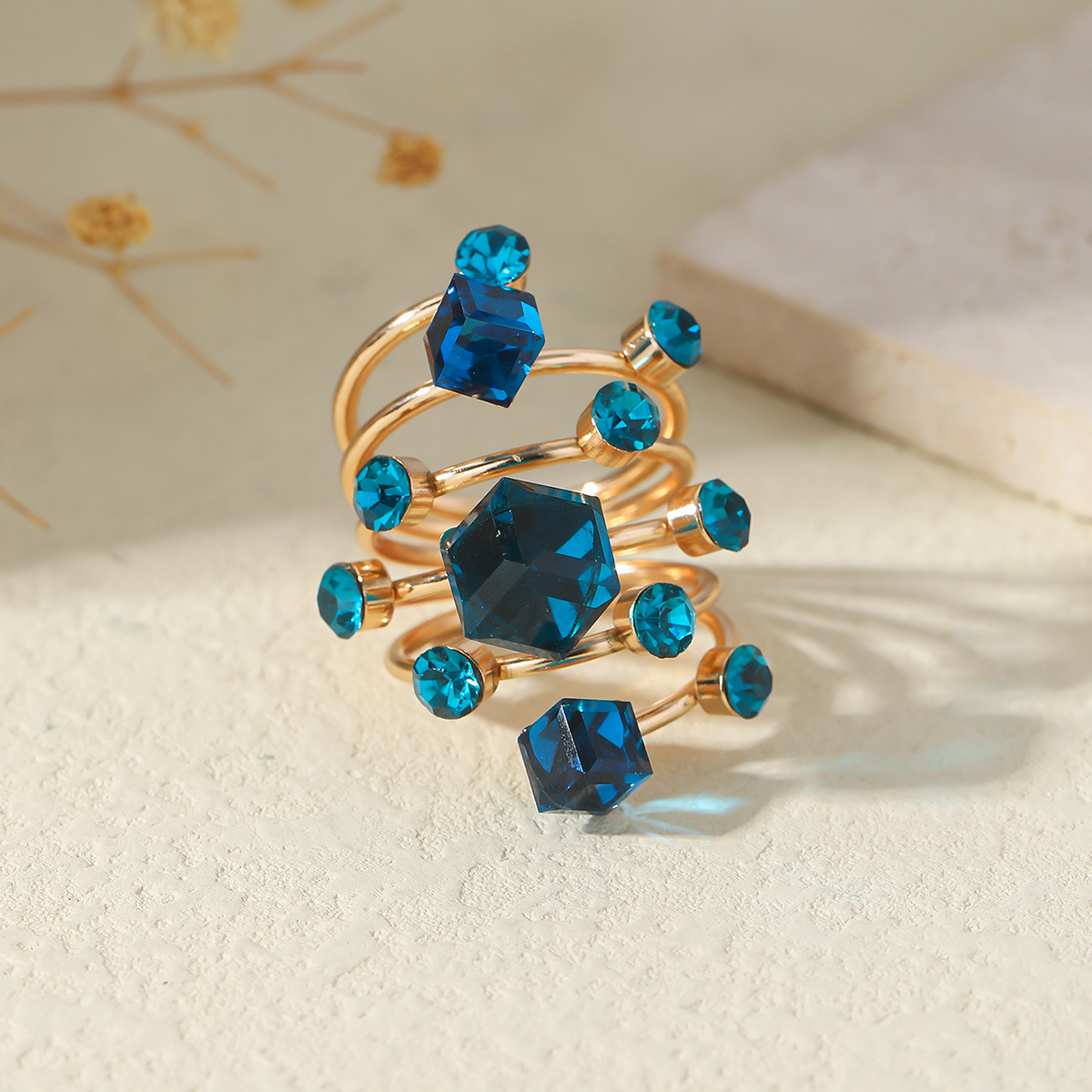 Women's Vintage Black Rhinestone Ring Fashion Unique Elegant… thumbnail 3