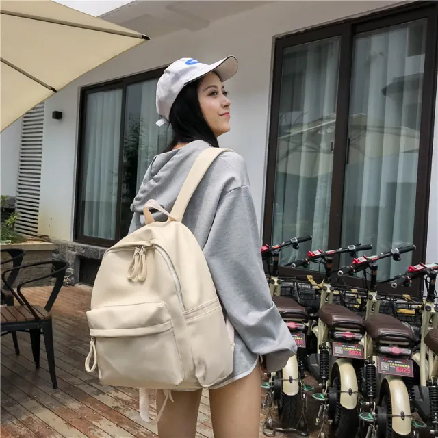 Fashion Campus Casual Pu Leather Backpack Women White - Shop at LoveMi