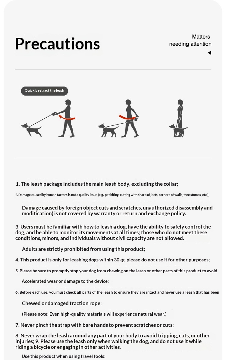 Retractable Dog Leash Anti-ShockNo-Jerk Design For Small & Large Dogs Pet Supplies detail photo 15