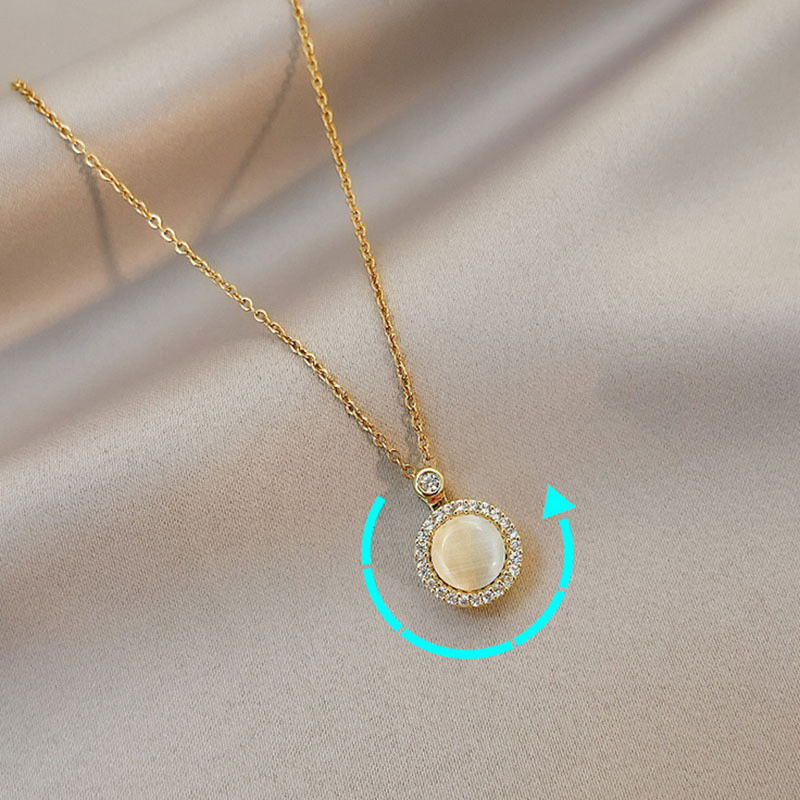 Cat's Eye Ins Net Red Temperament Necklace Female Clavicle Chain