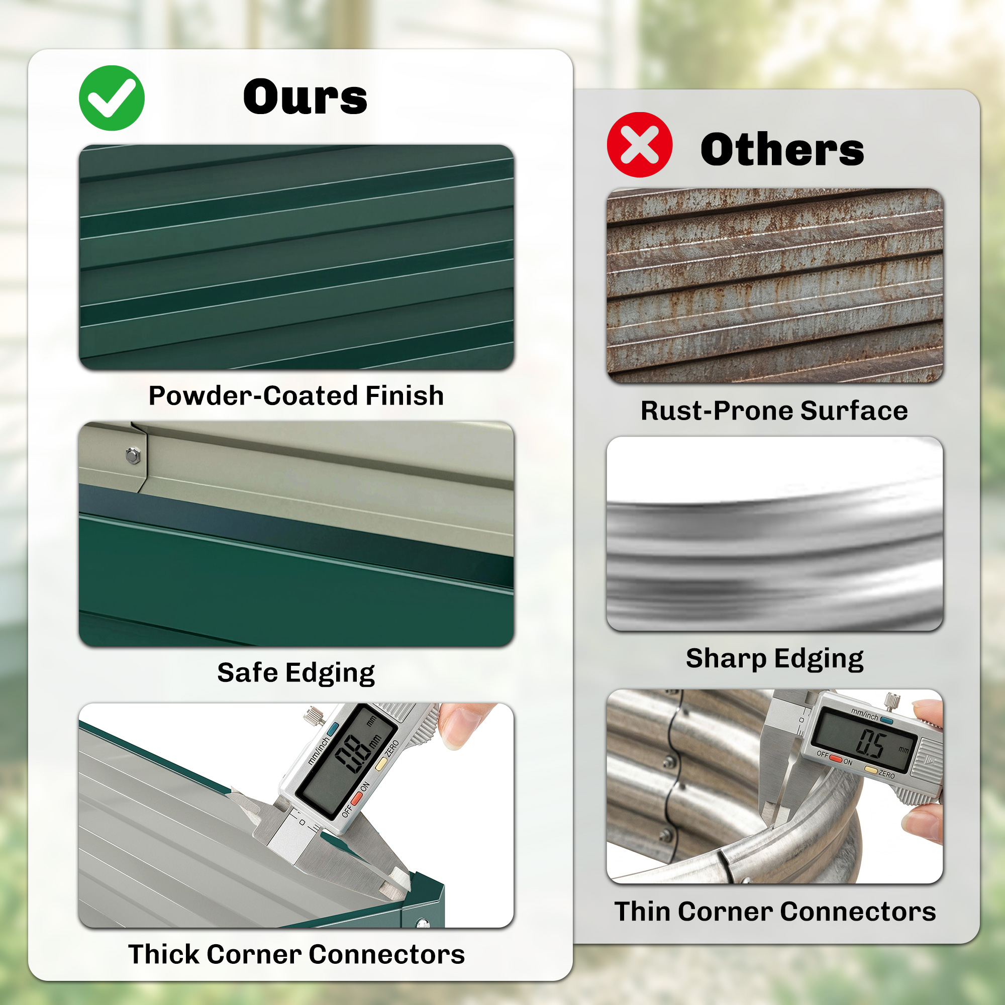 Garden Elevated Flower Beds, Galvanized Outdoor Planting Boxes, Suitable — image 2