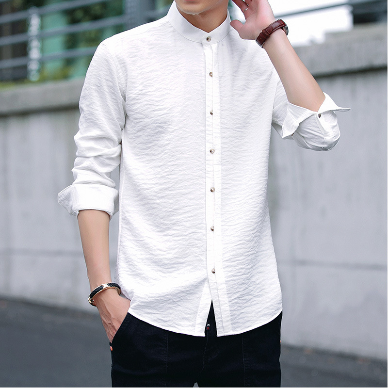 Title 5, Casual stand-up collar wear all-match shirt