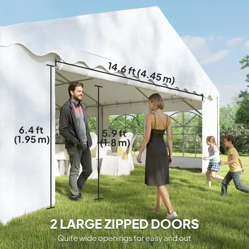 Party Tent, Outdoor Canopy Tent With Removable Sidewalls, 12 Windows For Parties, Wedding, Events, BBQ, WhiteMultiple Packages Shipped. Please Pay Attention To The Dimensions And Weight In The Details 8