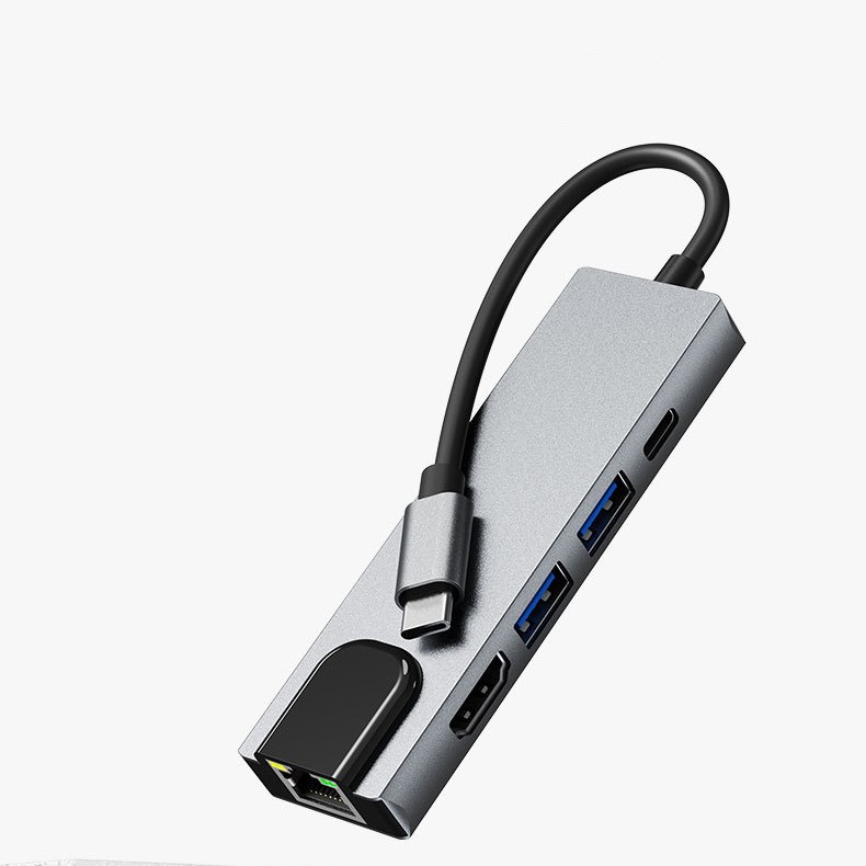 5-in-1 Type-c To HDMI Network Card USB Expansion Dock