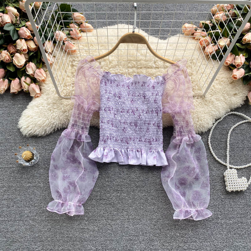 Slim All-match Sweet Printed T-shirt Trendy Spring