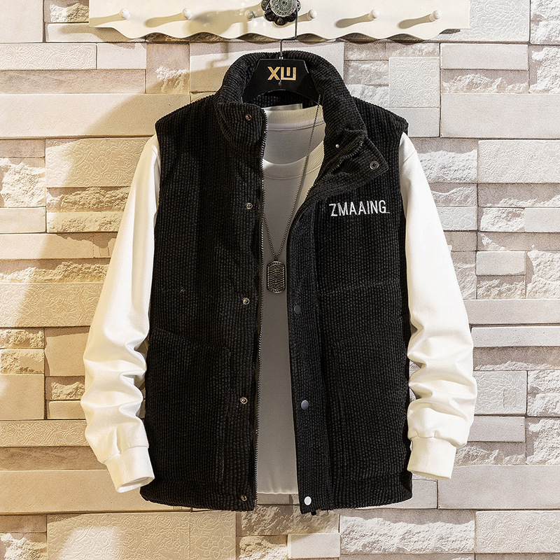 Down Cotton Vest Men's Trendy Brand Thick Corduroy Tooling