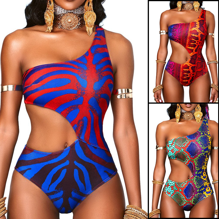 Swimsuit Women’s Snake Print One-piece Slimming