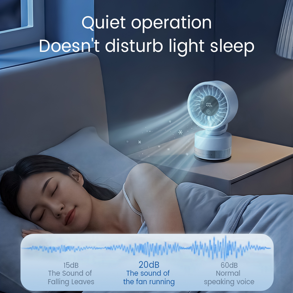 4000 MAh High Capacity Suction Cup Fan With Ultra Strong Suction, Can Be Used As A Bathroom Fan Or Car Fan,Features Five Adjustable Speed Settings And An LED Digital Display thumbnail 10