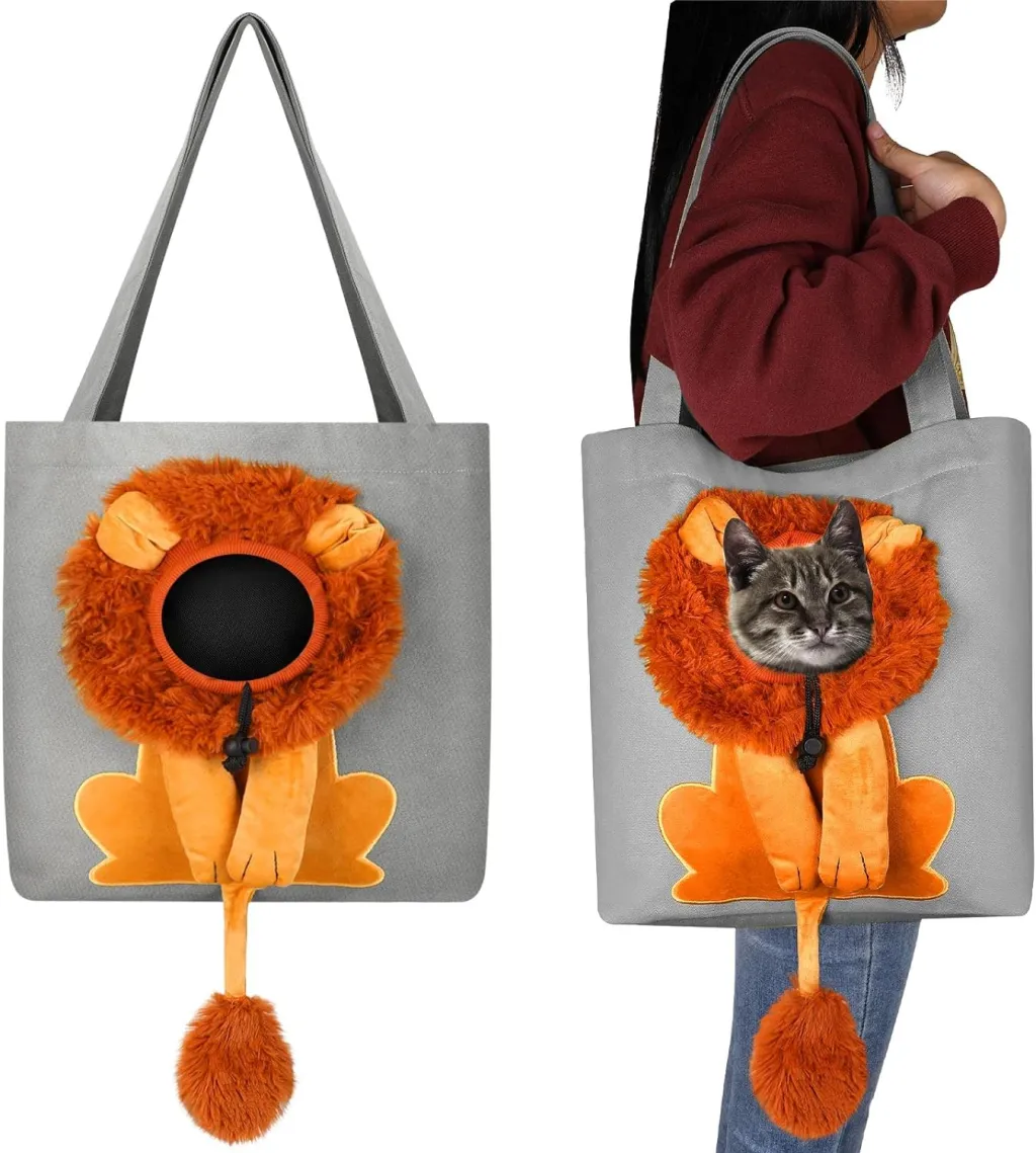 Convenient Pet Tote Bag For Small Cat Dog Owners On The Move - Grey