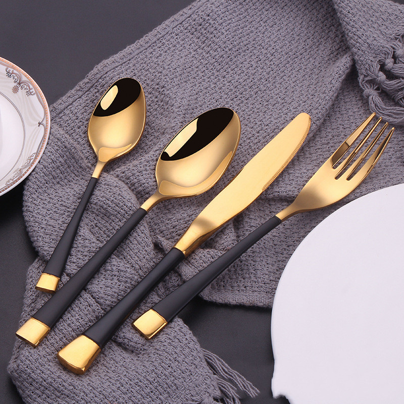 Title 6, Stainless Steel Spoon Fork Set Western Style St...