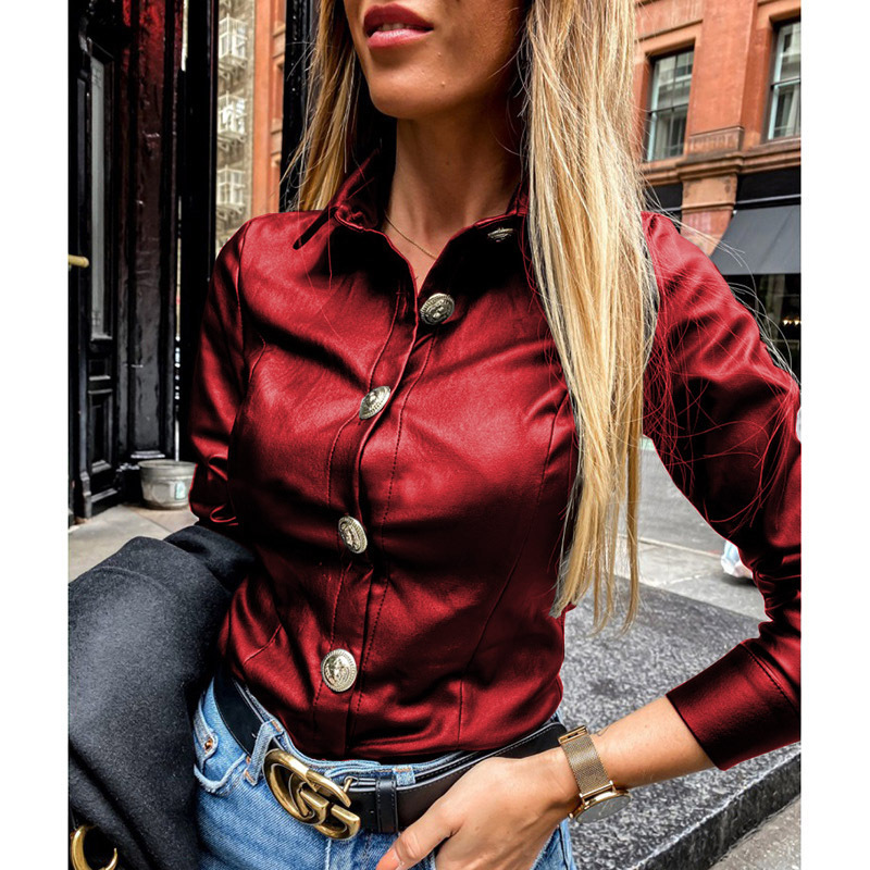 Title 8, Single Breasted Lapel Long Sleeve Leather Top S...