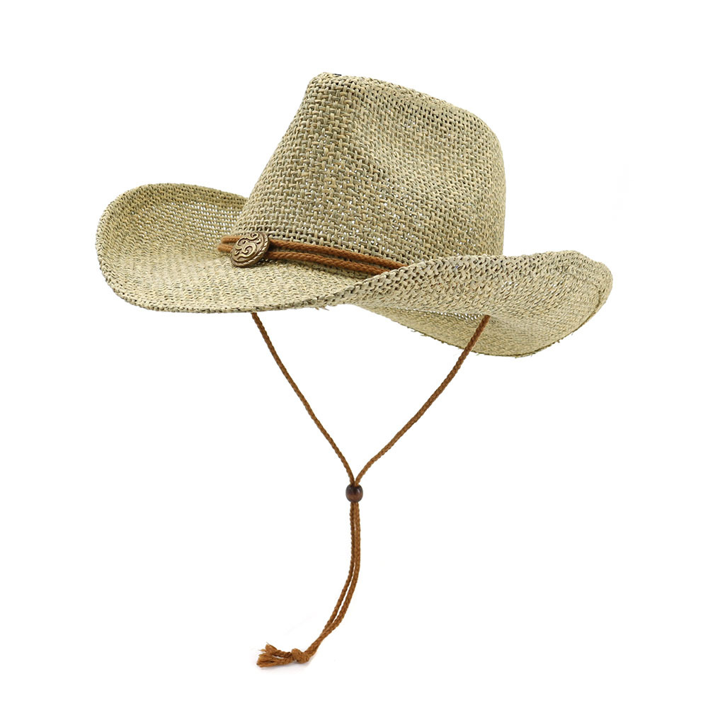 Western Cowboy Straw Hat Top Hat Outdoor Beach Hat — foto 2