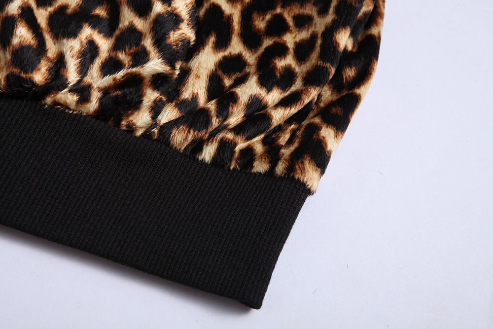 New British Men's Wear Leopard Print Hoodie Stretch