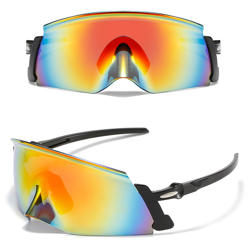 Frameless One-piece Riding Windbreak Sunglasses (Black)