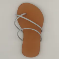 Popular New Women's Shoes Flat Sandals Beach Slippers - Silver - View 1