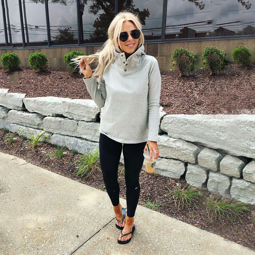 Cap Long Sleeves High Collar Loose Pullover Sweater Women