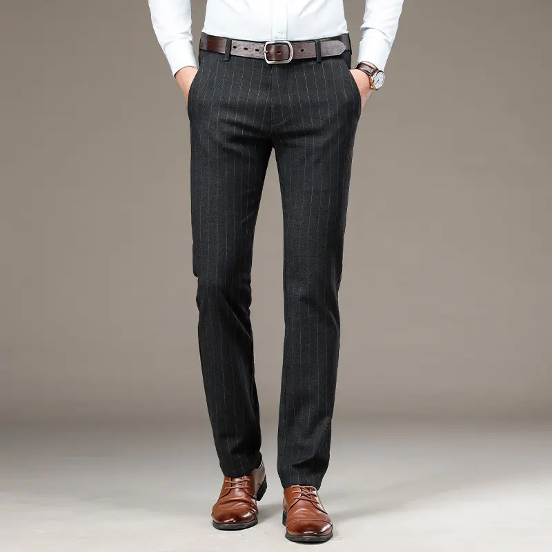 Casual Men's Trousers Striped Suit