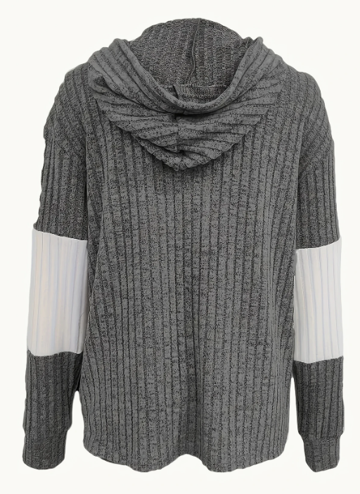 Color Block Zip-up Hoodie Jacket