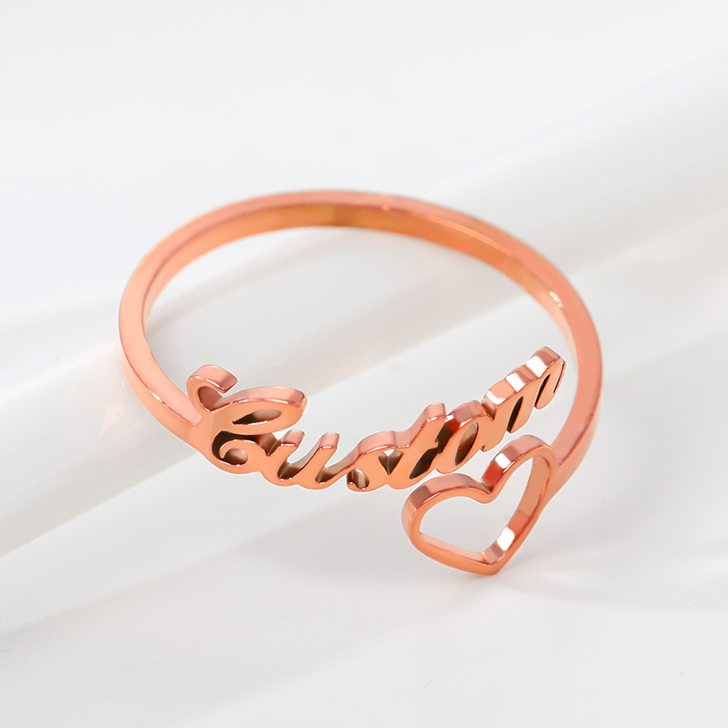 Name Letter Stainless Steel Ring