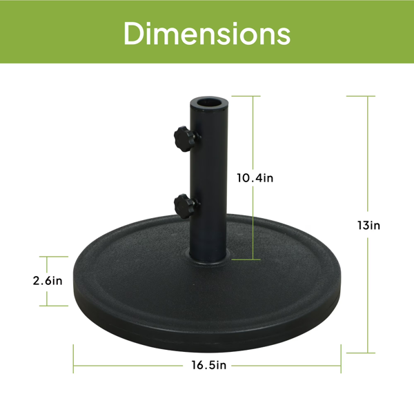 Outdoor 26lb Steel Round Umbrella Base, Black Finish  Shipment From Walmart — foto 5