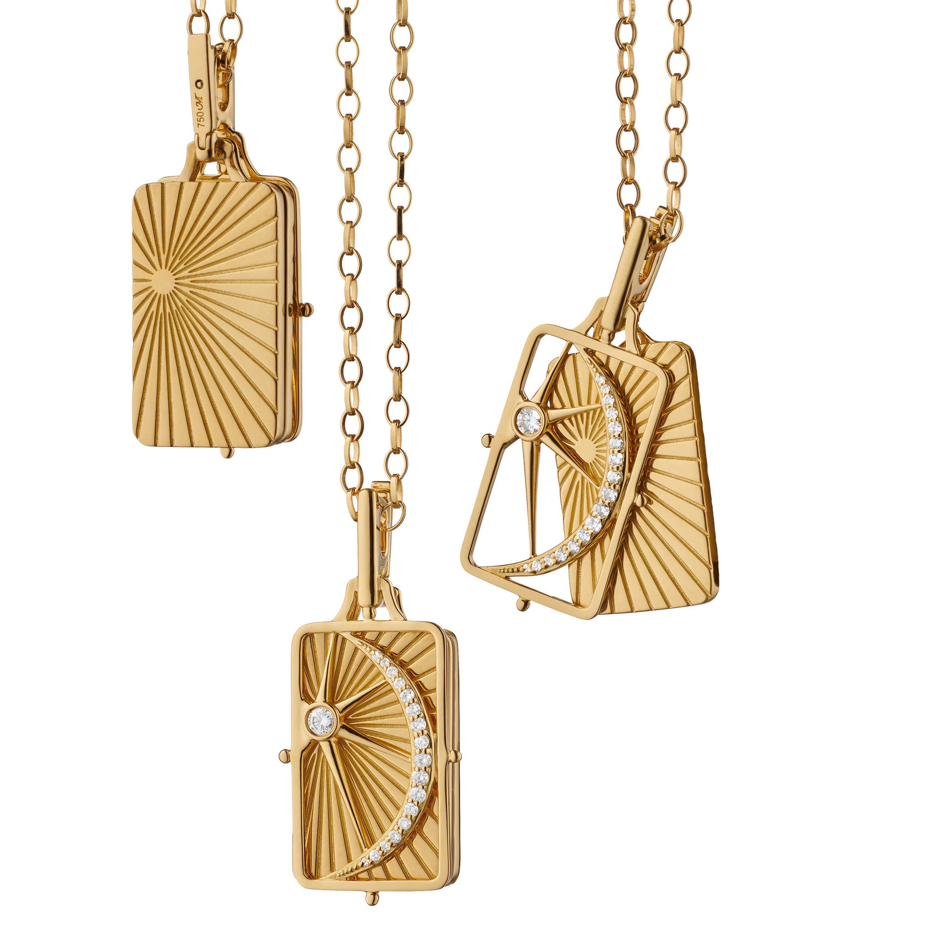 Women's Fashion Stainless Steel Stars Moon Sun Square Multi-layer Tag Necklace