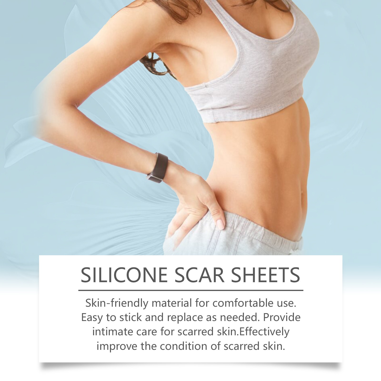 Silicone Care Patches Silicone Scar Sheets Daily Gentle Care Conforms To Body Skin Smooth, Breathable, Comfortable, Nourishing