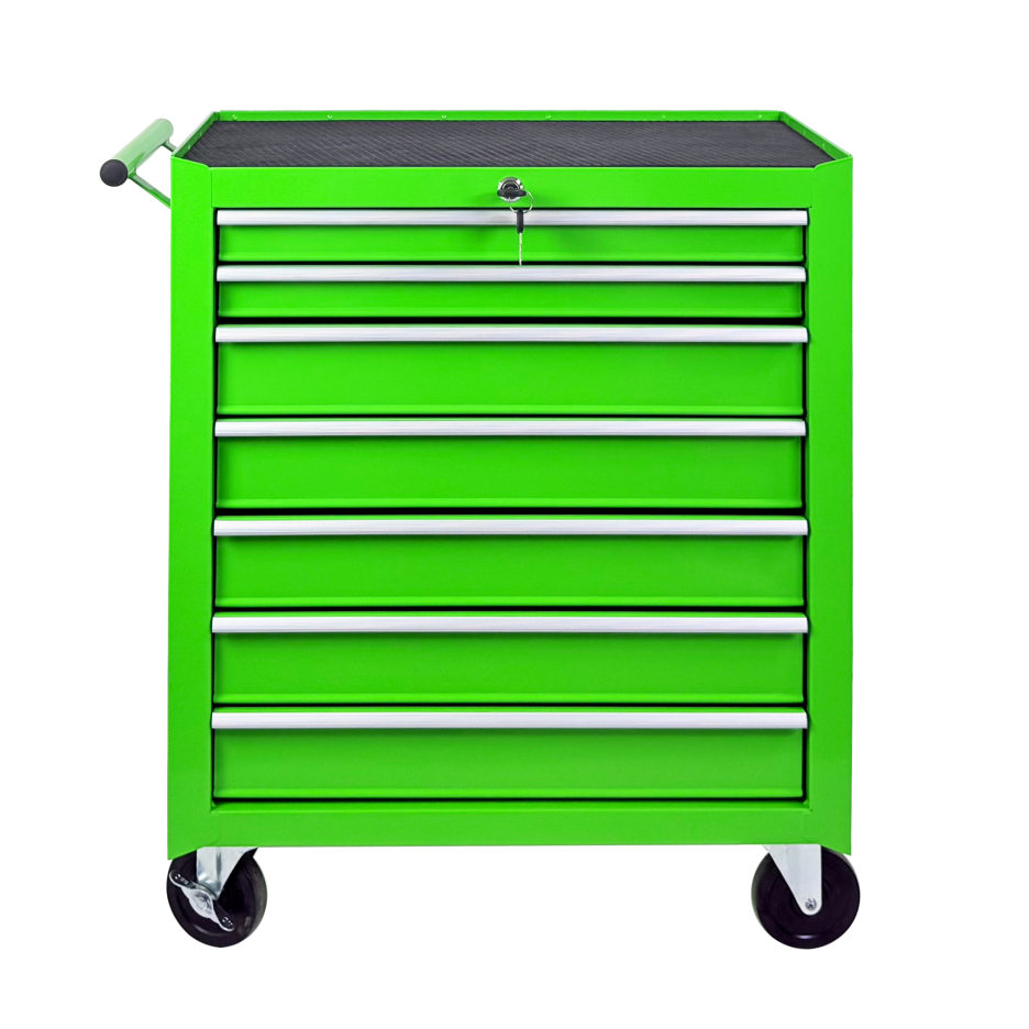 Rolling Tool Chest With 7-Drawer Tool Box With Wheels Multifunctional Tool Cart Mechanic Tool Storage Cabinet For Garage, Warehouse, Workshop, Repair Shop -GREEN