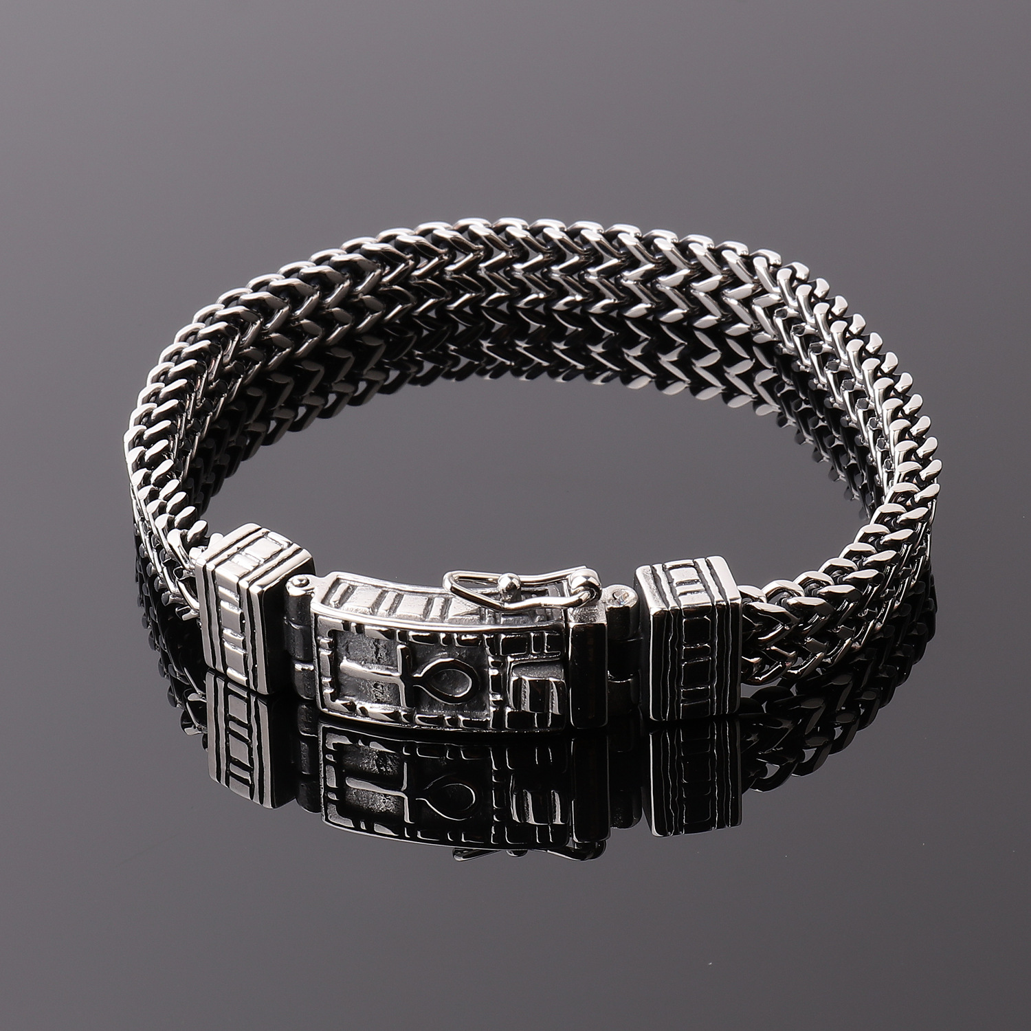 Men's Personality Double Row Hip Hop Bracelet