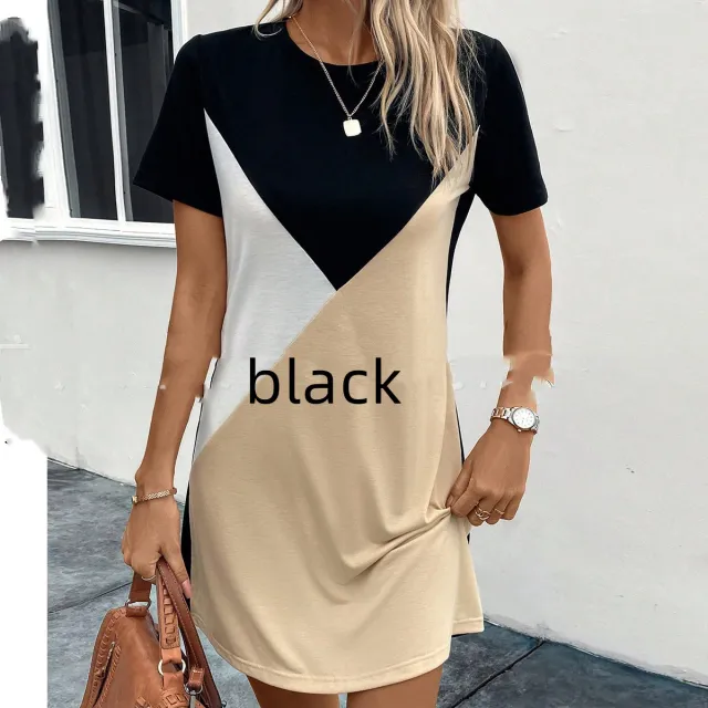 Contrast Color Fit Slimming Dress Black - Shop at LoveMi