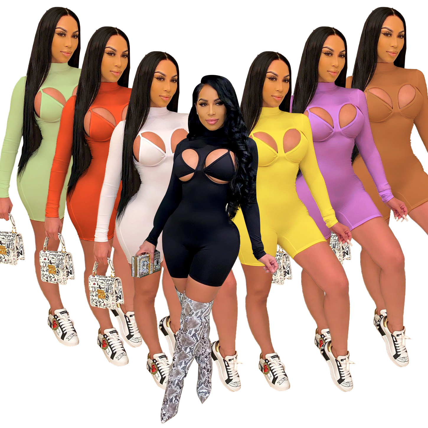 Women’s Two-piece Stretch Bodysuit Five-point Pants