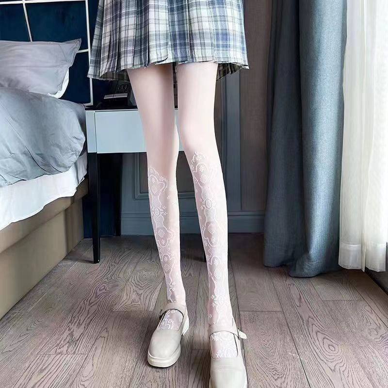 Anti-Run Sheer Stockings with Hollow Jacquard Venus Pattern