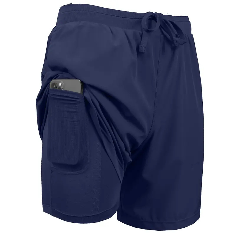 Men's 2 Pack Quick Dry Athletic Shorts, Tight Compression Liner Anti-Chafing Workout Shorts, Outdoor Running Fitness Casual Pants